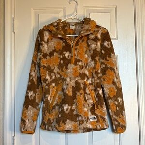 The North Face Tan and Orange Fleece Jacket